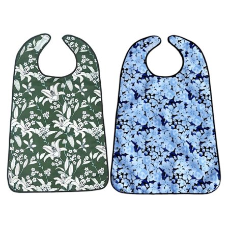 Voksenhagesmekker - 2-pakning Dobbelt Lag Vanntette Hagesmekker for Måltider, Justerbart Gjenbrukbart Vaskbart Forkle for Eldre - Spising, Matlaging, 