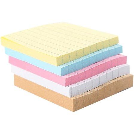 5 stk linjerte klistrelapper små firkantede neonfarger diverse klistrelapper for kontorstudie eller daglig bruk