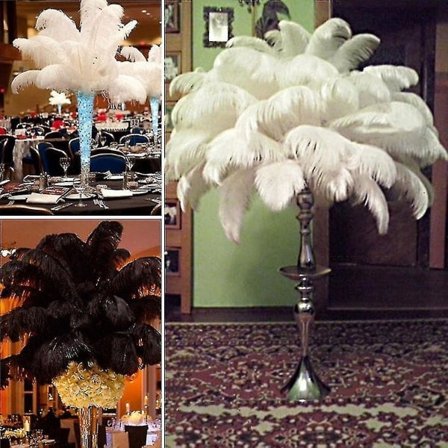 10 kpl Strutsin Sulkia Sulka Keskipiste Hääjuhlapöydän Koristelu Väri: Valkoinen