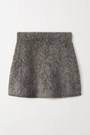 Soft Goat - Alpaca Mini Skirt - Cashmere skirt - L - Wood