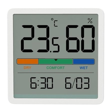 Hygrometer for hjem og kontor, bærbar innendørstermometer med kalibrering, stor LCD-skjerm, temperaturmåler[pl]