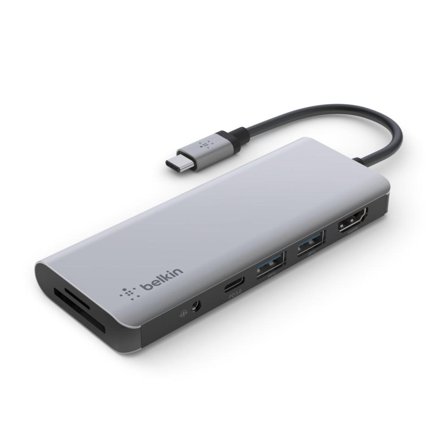 Belkin CONNECT USB-C 7-in-1 Multiport Adapter - dokkingstasjon - USB-C - HDMI