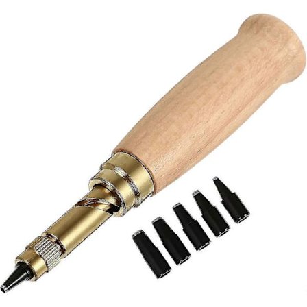 Justerbart japansk skruetrækker-værktøj til bogbinding, læderhåndværk og bælter (guld, 1 sæt)