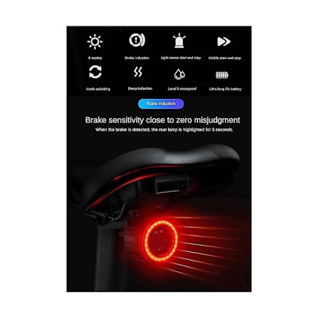 Sykkel Intelligent Brems Baklys Cob Post Pute Baklys Sykkel Intelligent Brems Baklys