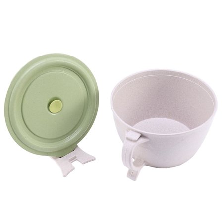 Mikrovågsugnssäker Nudelskål med Lock - 40 Oz Havregräs Soppakopp med Telefonhållare - Mikrovågsugn & Servis