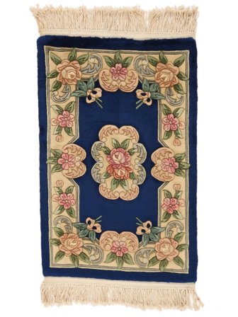 Orientalischer China 90 Line Teppich 60X90 Schwarz/Orange Wolle, China