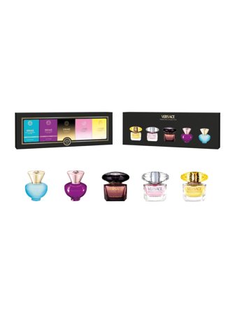 Versace Coffret Coffret cont.: Dylan Turquoise Eau de Toilette 5 ml + Dylan Purple Eau de Parfum 5 ml + Crystal Noir Eau de Toilette 5 ml + Bright 