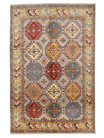 Handgeknoopt Kazak Fine Vloerkleed 190X295 Wol Bruin/Oranje