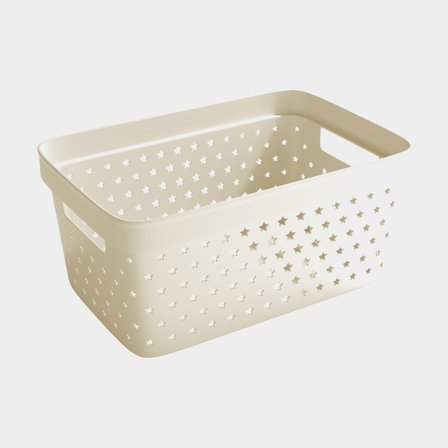 Plastic storage basket Nordiska Plast Store It Star Basket, beige, 263 x 174 x 120 mm, 4.5 litres