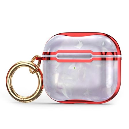 AirPods Pro 2 coolt fodral i kolfiberstil med spänne - Lila / Röd