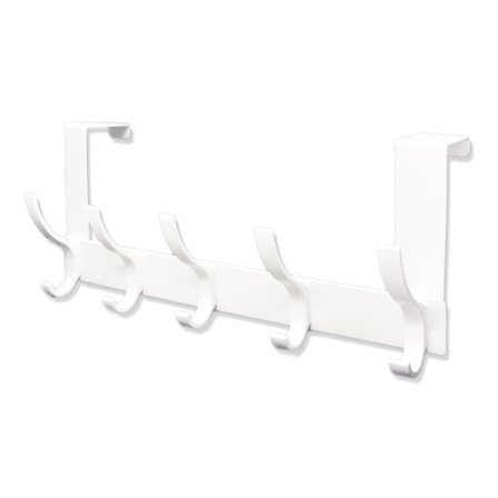 Dørkrog Over Døren Dørhænger Over Døren Håndklædeholder med 5 Kroge til Ophængning af Frakke Håndklæde Tøj Bagside af Badeværelse