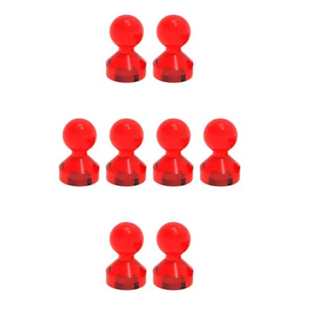 Kjøleskap magnet - pushpin magnet - Akryl - 8stk - Rød