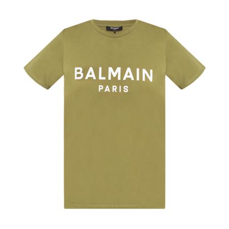 Balmain T-shirt with logo Grøn, Dame T-shirts