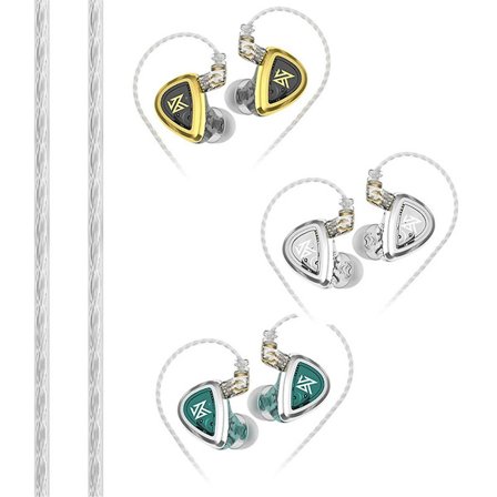 Kablede øretelefoner, doble magnetiske spolekombinasjonsøretelefoner, i øret utskiftbar kabel Hifi-øretelefoner (standard) (som vist)