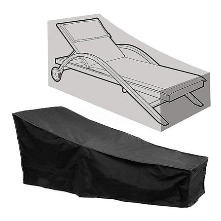 Dekk solsengtrekk, vanntett snordeksel for solsenger, solsenger, utemøbler (svart, 210d)
