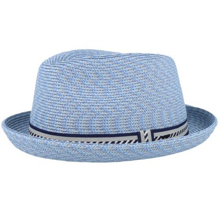 Bailey - Blå traditionalbeanie Hatt - Mannes Blue Aura Multi Straw Hat @ Hatstore