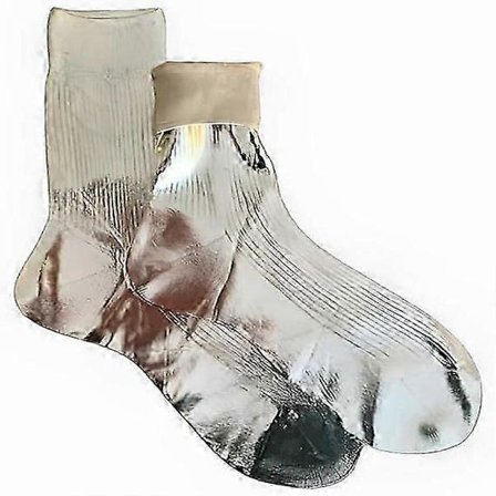 Metallisk silkesokk, luksuriøs platinametallisk midt-leggingsstrømpe med mykt ribbet design, komfort for både menn og kvinner