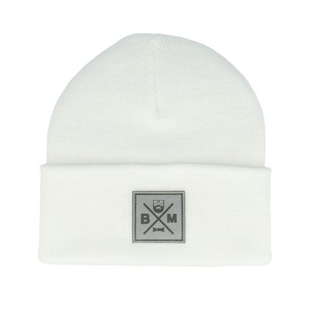 Bearded Man - Vit cuff Beanie - Bm Cross Patch White Beanie @ Hatstore