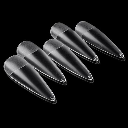 504 stk Klare Full Frosted Negletips Mandel Akryl Kunstige Negle Full Cover 12 Størrelser Stiletto Lange Falske Negle For Neglesalonger