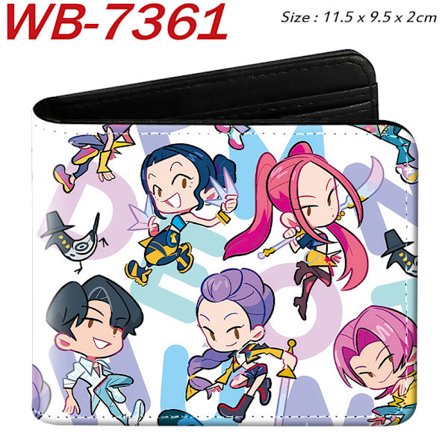 K-KPOP DEMON HUNTER plånbok i PU-läder, tvåfaldig, kort modell, populär och praktisk