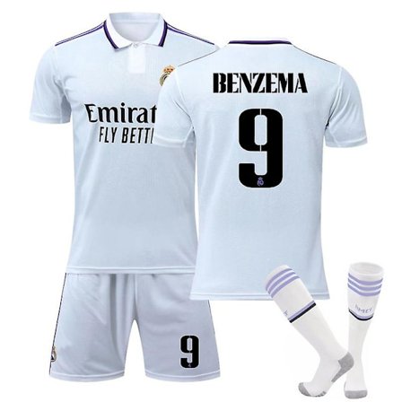 Champions League Real Madrid skjortesett nr. 9 Benzema skjorte 28 (150-160 cm) Goodies fotballdrakter