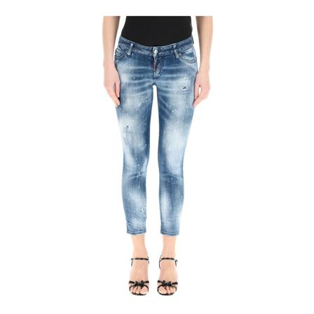 Dsquared2 Distressed straight-leg jeans Blå, Dame, Størrelse: 2XS