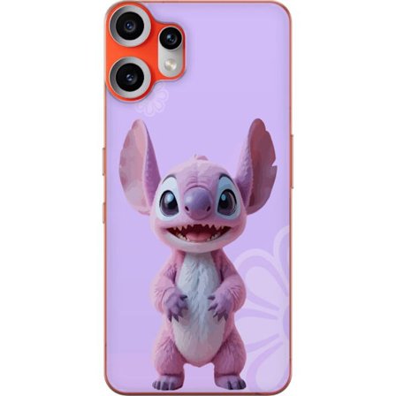 Kompatibelt Mobilskal till Nothing Nothing CMF Phone 2 Pro Pink Stitch kawaii motiv - söt rosa figur i tecknad stil med blommor, perfekt för fans av