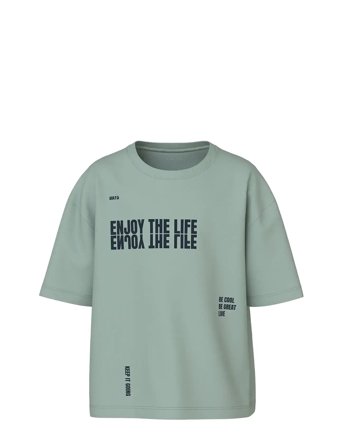 name it Nkmvictor Ss Nreg Top - Green - 122-128