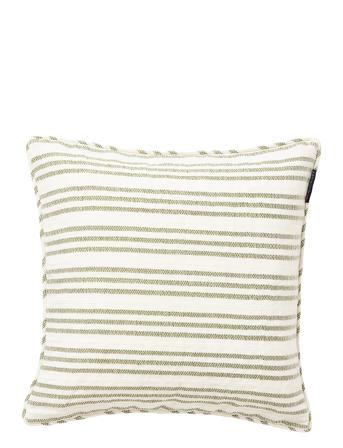 Stripe Structured Linen/Cotton Pillow Cover Home Textiles Cushions & Blankets Cushion Covers Green Lexington Home