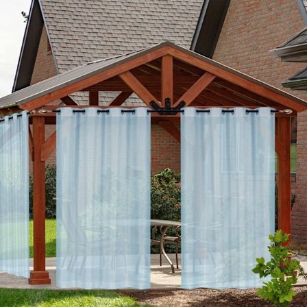 2 kpl Ulkokäyttöön tarkoitettuja verhoja patiolle Irrotettavat helppo vedenpitävä läpinäkyvä verho kuistille puutarhaan huvimajaan