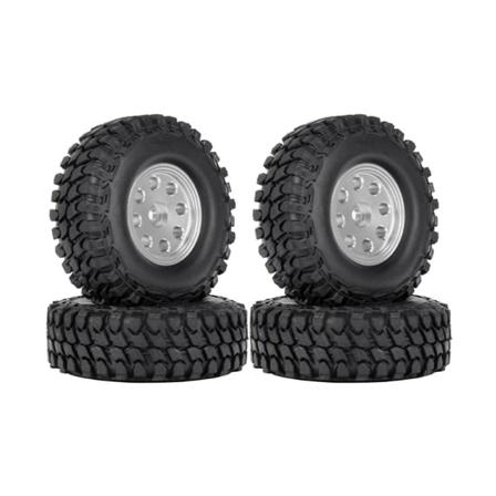 4 stk. 58mm 1.0 Beadlock hjul fælg gummidæk dæk til 1/18 1/24 Rc Crawler bil Axial Scx24 Ax24 Trx4m Fcx24,2