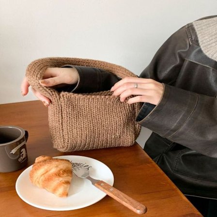 Handvävd väska Ullstickning Axelväskor 8 8