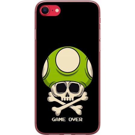 Yhteensopiva Puhelinkuori Apple Apple iPhone 7 Pelimotiivi, jossa on kuolonsyöjä ja vihreä sieni retro pelityylillä ja tekstillä game over