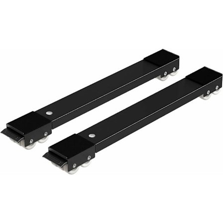 2 stk. Moblies Vaskemaskine Transport Hjul Undervogn til Vaskemaskine Køleskab Tørretumbler Fryser op til 300 kg, med 24 Hjul, Bremse, Sort