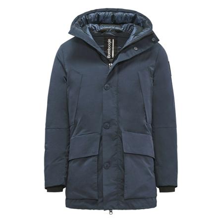 BomBoogie, Nylon Cotton Blend Parka Padded with Real Feather Niebieski, Mężczyzna, Rozmiar: L