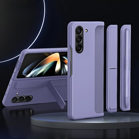 Skal för Samsung Galaxy Z Fold 6 med S Pen, utbytbar S Pen-hållare & stativ Matt PC Stötsäkert Helkropp Robust Skal