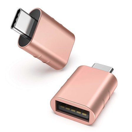 USB C till USB Adapter 2-pack USB C Hane till USB3 Hona Adapter Kompatibel med MacBook Pro/Air 2021 iMac iPad Mini 6/Pro, Rosa