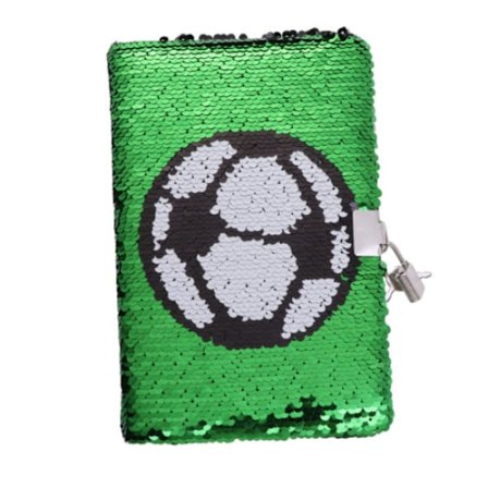 Drenge Sports Gaver Fodbold Sequin Dagbog Notesbog med Lås til Ki