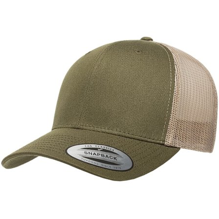 Yupoong Flexfit Retro Snapback Trucker Cap One Size Moss/Khaki