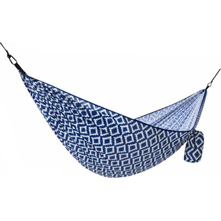 Udendørs hængekøje gynge enkelt dobbelt vild camping, 290x148cm, blå