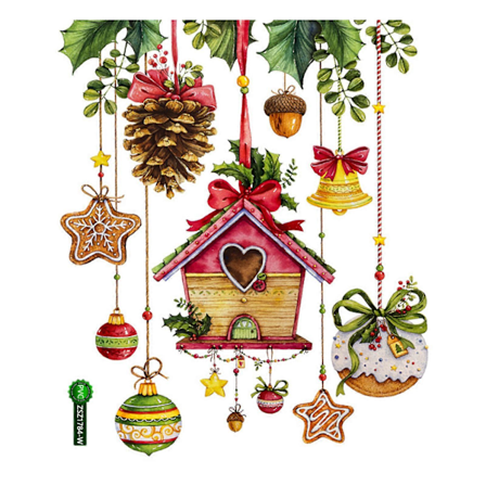 Rea-utgåva Jul ekorre skog snöflinga dekoration glasfönster väggdekal