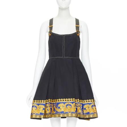 Versace Pre-owned, Pre-owned Polyester dresses Zwart, Dames, Maat:S