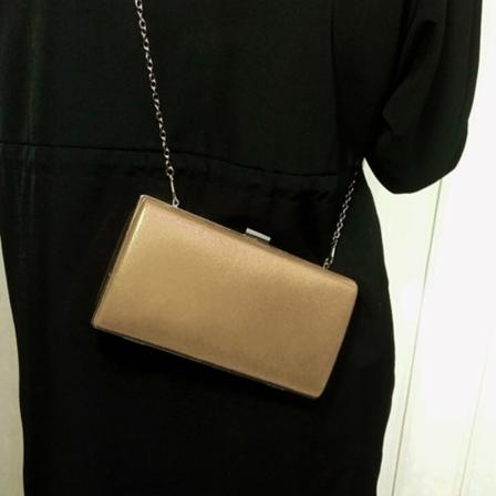 Kvinnors mode bankett fest kvadratisk handväska enkel axel crossbody väska Guld