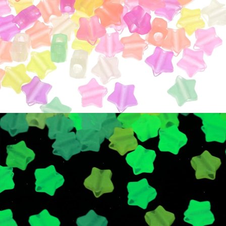 Stora självlysande stjärnmellanpärlor - 500 st (12 mm)