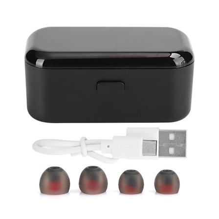 Vattentät TWS 5.0 Trådlöst Headset Sport Hörlurar Handsfree In-Ear Öronproppar Stor Kapacitet Hörlurar Kompatibel med BluetoothSvart