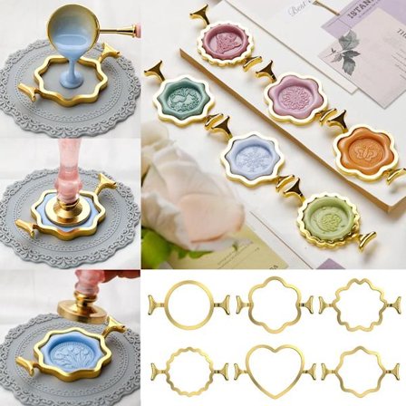 Wax Sealing Stamps Fire Lacquer Fixer Stamp Mold Sealing Ring Shape Holder for Cards Envelopes Wedding Invitations Scrapbooking