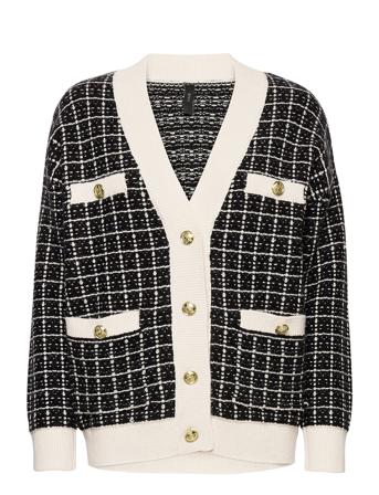 Yaslivia Ls Knit Cardigan Stickad Tröja Cardigan Svart YAS