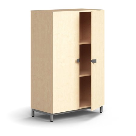 Schrank QBUS, 1252x800x420 mm, Silber, Birke