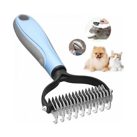 Professionel Hundebørste - Børste til Langt Hår til Hunde og Katte, Anti-Fældningsbørste til Kæledyr, Fjerner Hunde- og Katteunderuld, Fjerner Filtret