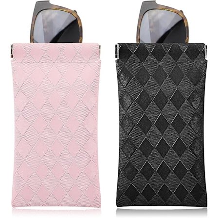 Solbrilleetui, (2 pakke) Bærbare lommebriller, Blød brillepose Bærbart rejsebrilleetui til kvinder